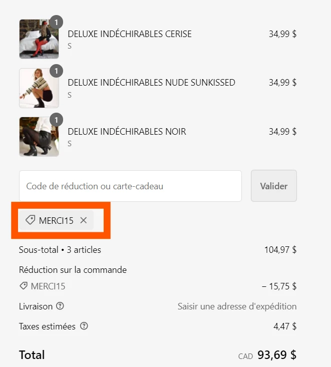 Signe Sarah verified Coupon code MERCI15